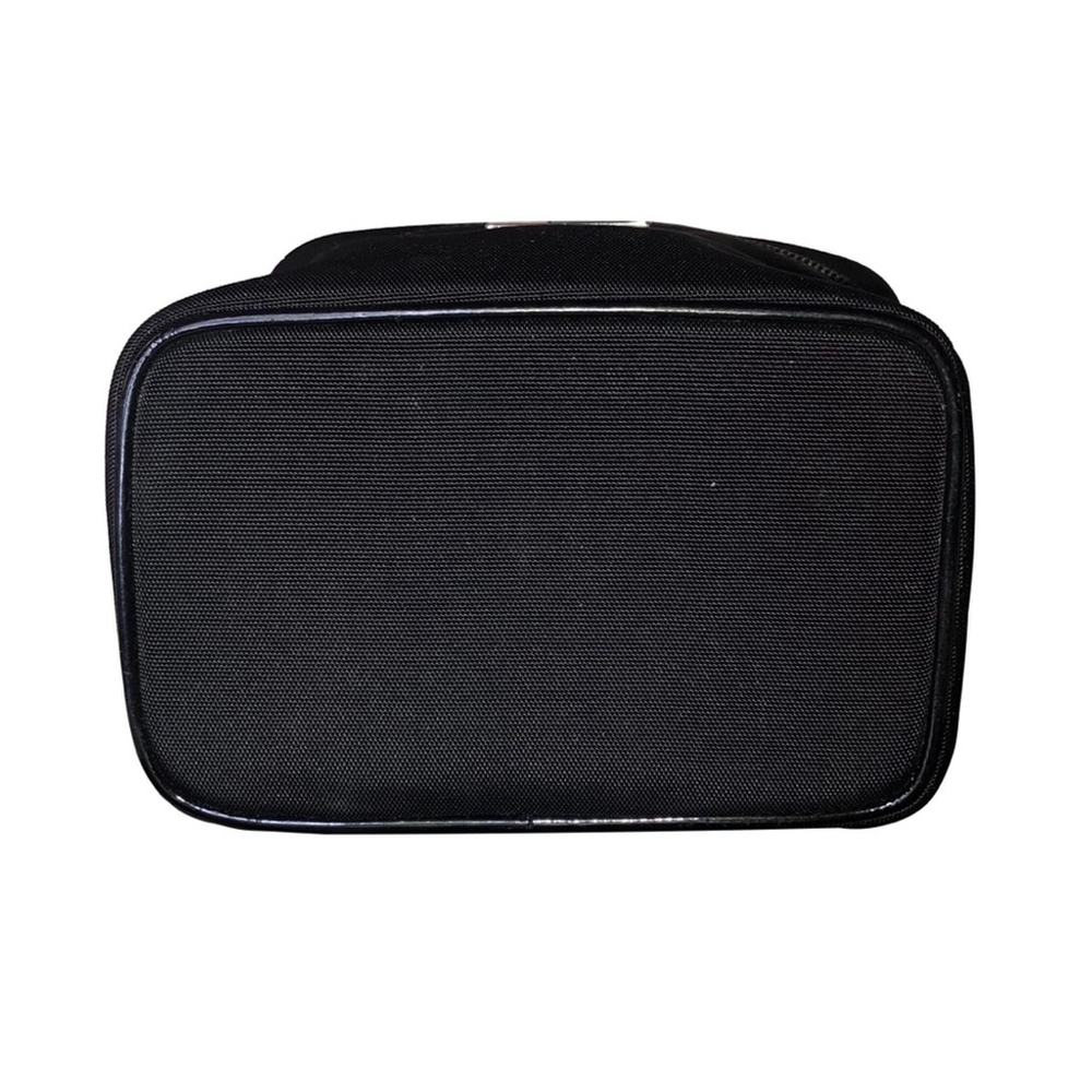 W GUCCI Black Nylon Makeup Case & Toiletry Bag w Black Leather Top Handle NWOT - Picture 11 of 17